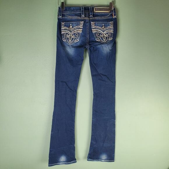 Rock Revival Womens Tali Mid Rise Boot Cut Jeans Size 24 - Picture 2 of 12